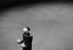 A juggler at the Circus School, Moscow, 1997